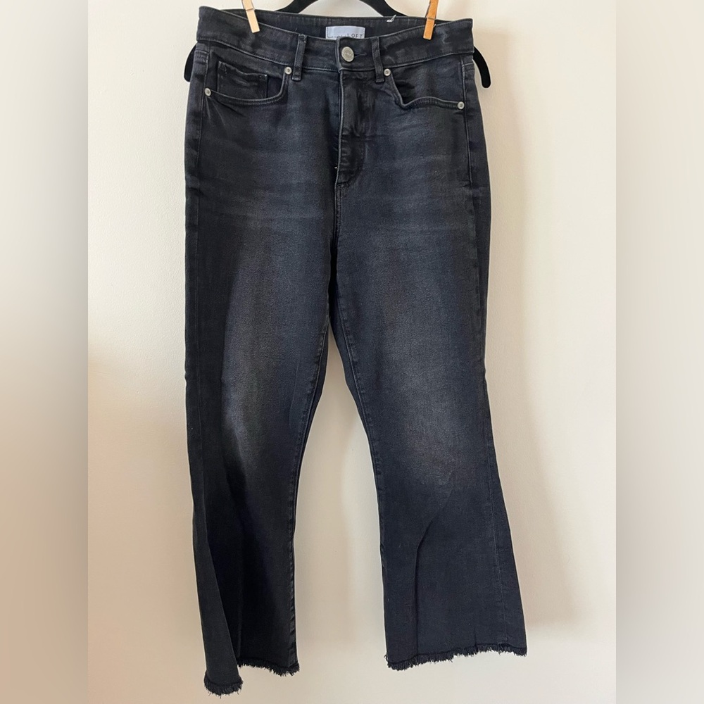 Loft curvy high rise kick crop jeans